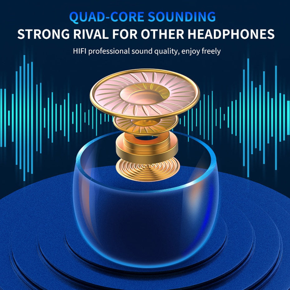 Crisp HiFi Stereo Sound Wireless Earphones with Touch Control, HD Mic, TWS Wireless Earbuds, 9D Stereo HiFi Sound Earphone, Sport Headset, with LED Display Charging Bin