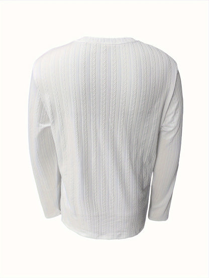Men's Slim-Fit Long Sleeve T-Shirt - Casual  Stylish, Perfect for Fall/Winter, Machine Washable