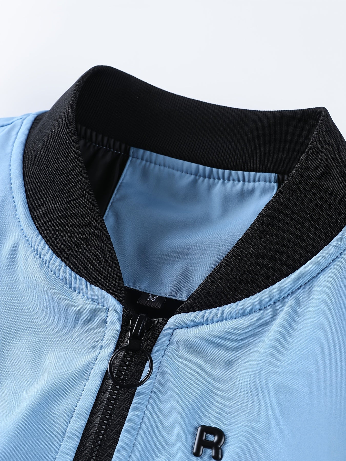 Men's Casual Baseball Jacket Solid Color Sports Zipper Coat