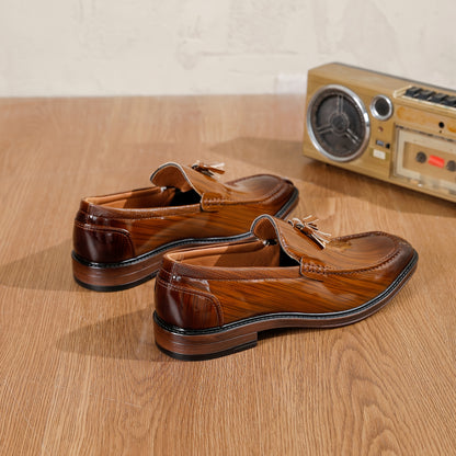 Men's Tassel Slip-On Loafers Pointed Toe Casual Dress Shoes