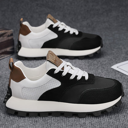 2025 Spring Men'S Breathable Low-Top Sneakers - Thickened Cushioned Rubber Sole, Men'S New Breathable Mesh Platform Dad Shoes Casual Height Increase Sports Shoes