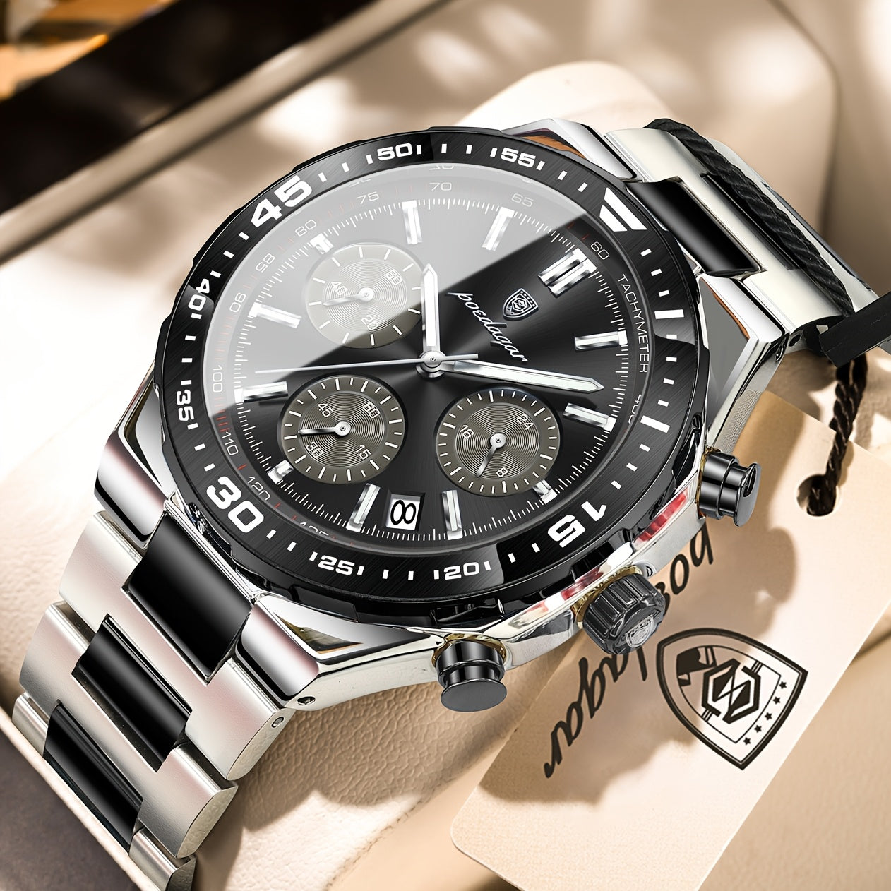 Men's Business Quartz Watch Stainless Steel Waterproof