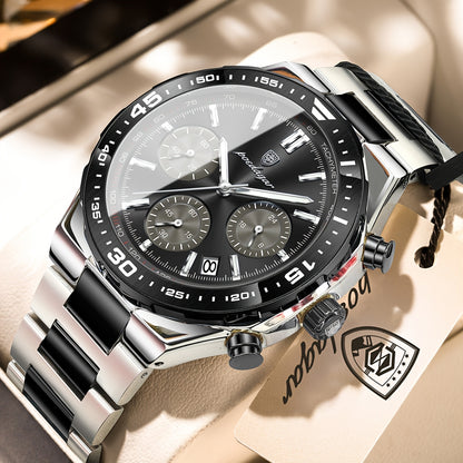Men's Business Quartz Watch Stainless Steel Waterproof