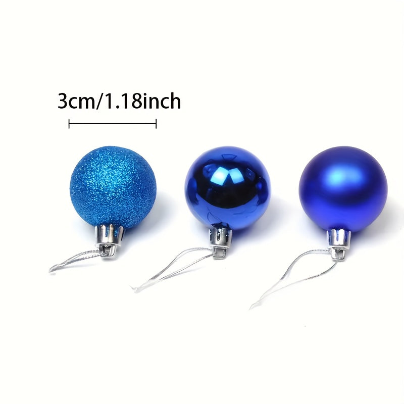 Fei Rui 24pcs Classic Mini Christmas Ball Ornaments, Shatterproof Plastic Hanging Decorations for Holiday, Wedding, Party - Versatile for Christmas, Hanukkah, Easter, Thanksgiving, Halloween Decor
