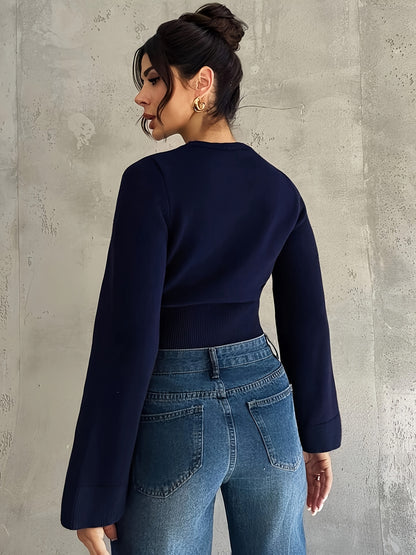 Women's Autumn Elegant Crew Neck Slim Fit Sweater