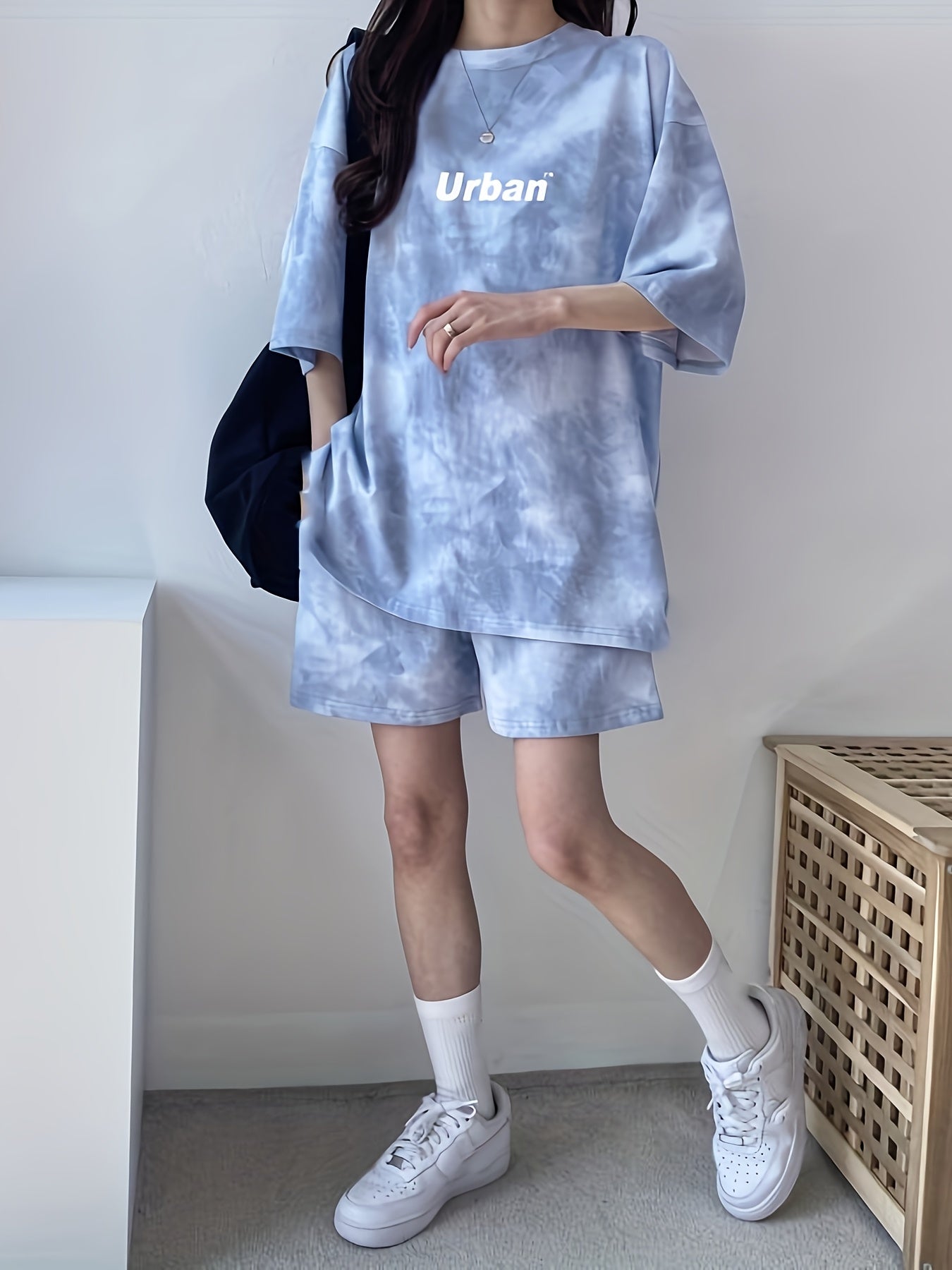 Women's Tie-Dye Loose Fit Short Sleeve Pajama Set