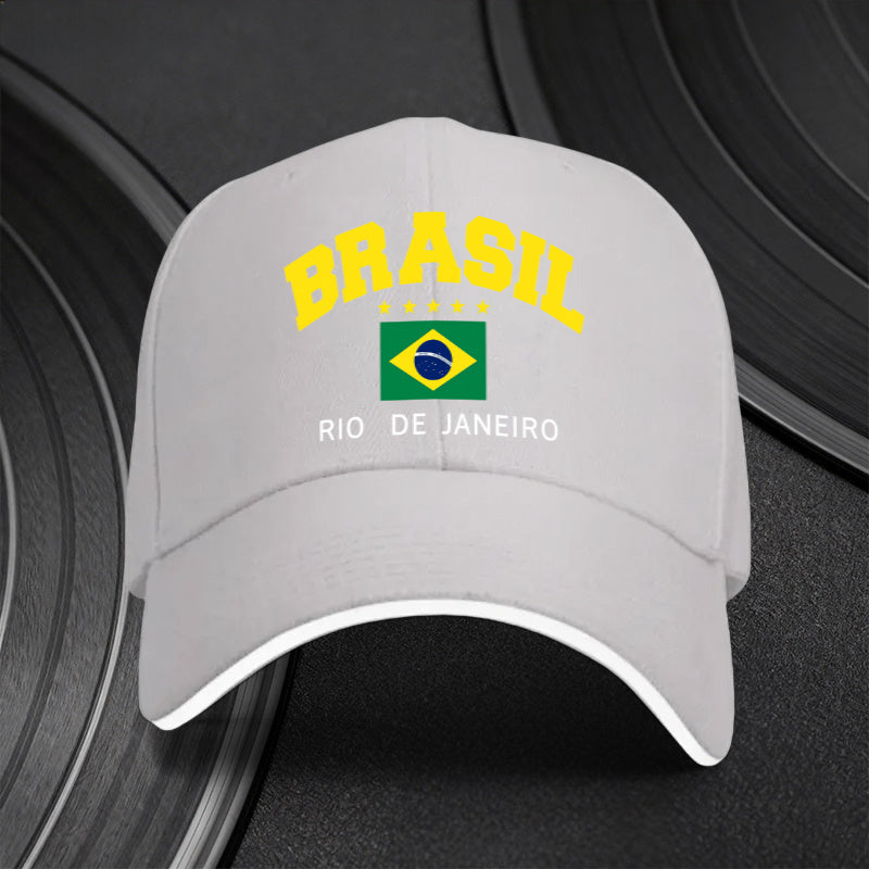 Adjustable Brazilian Flag Cap for Sports Fans, Lightweight & Trendy