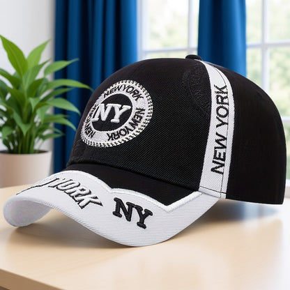 NY Embroidered Lightweight Baseball Cap with Adjustable Strap