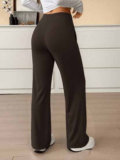 Women’s High-Waist Wide-Leg Stretch Trousers for Spring/Fall