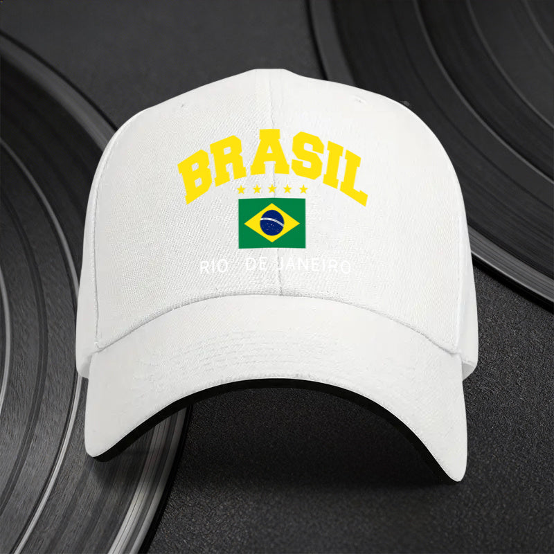 Adjustable Brazilian Flag Cap for Sports Fans, Lightweight & Trendy
