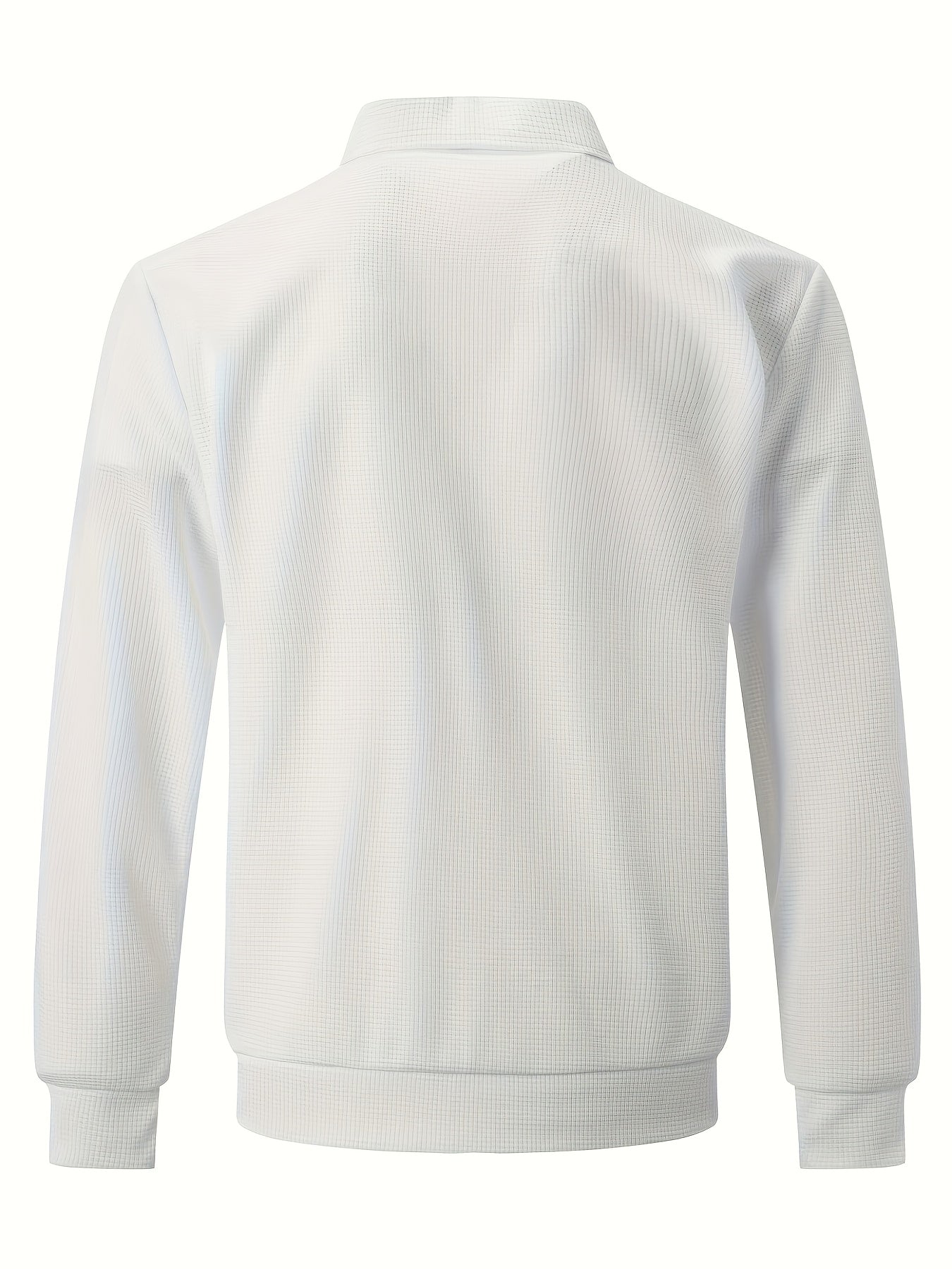 Men'S Light Grey Zip-Up Jacket with Full-Zip Closure, Stand Collar & Zippered Pockets - Heavy-Duty Winter Coat, Machine Washable, Full-Zip Front Closure