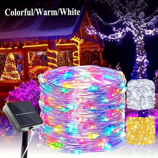 Outdoor Solar Fairy Lights, Multi-Mode Solar String Lights for 11 Festive Occasions - Perfect Gift for Gardens, Forests, Weddings & Christmas Decorations (Multicolor/Warm White/White), Solar String Light Outdoor, Solar Light