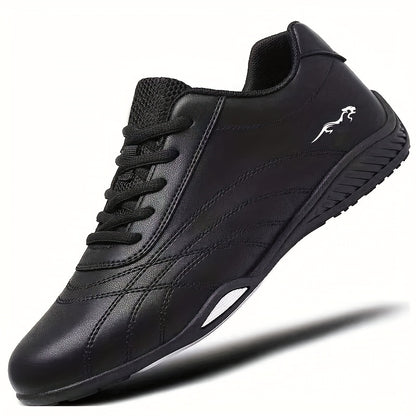 Men's Casual Lace-Up Sneakers with Microfiber Leather Upper