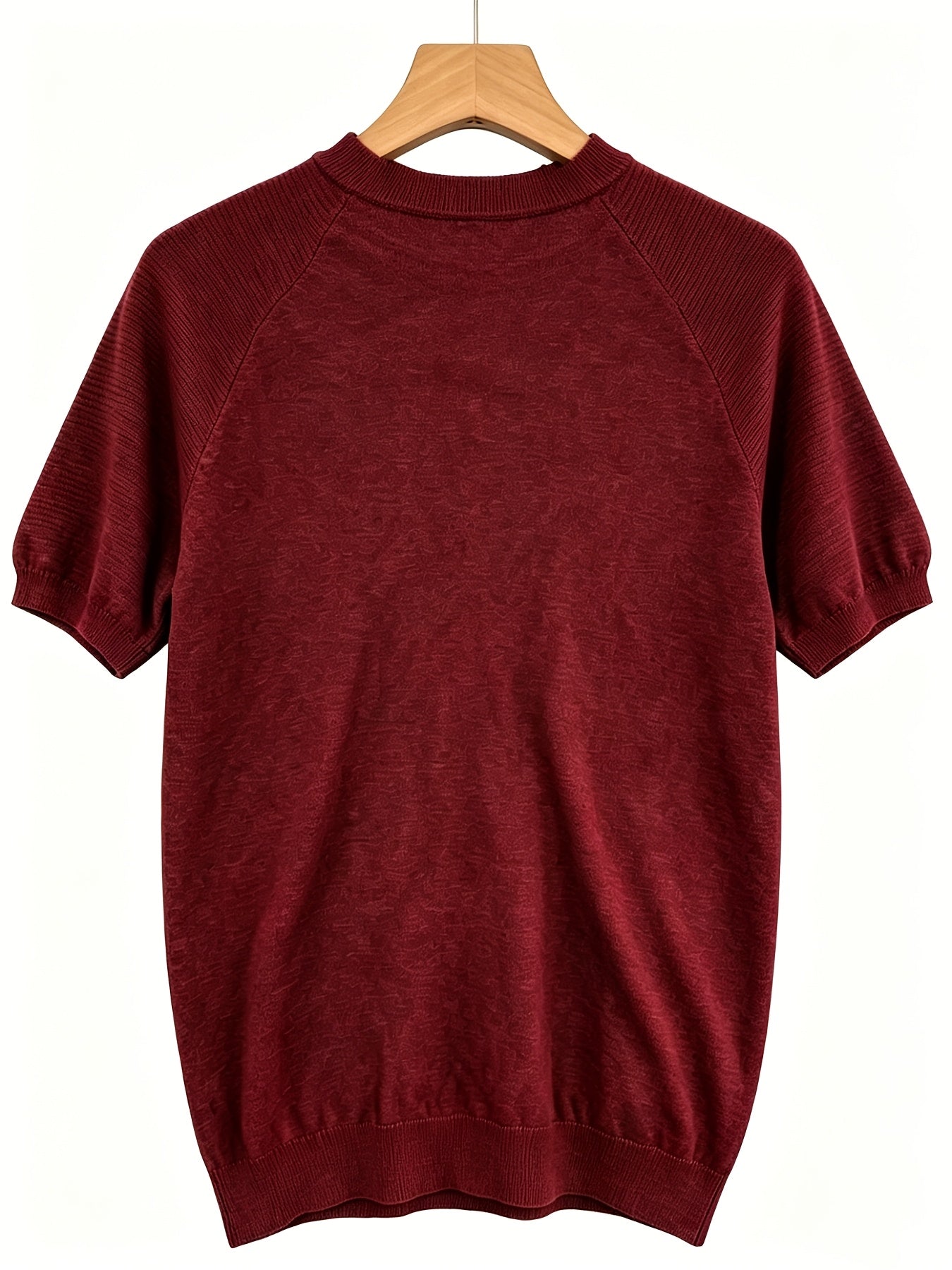 Men's Casual Summer Raglan Sleeve Knit Sweater, Lightweight Polyester