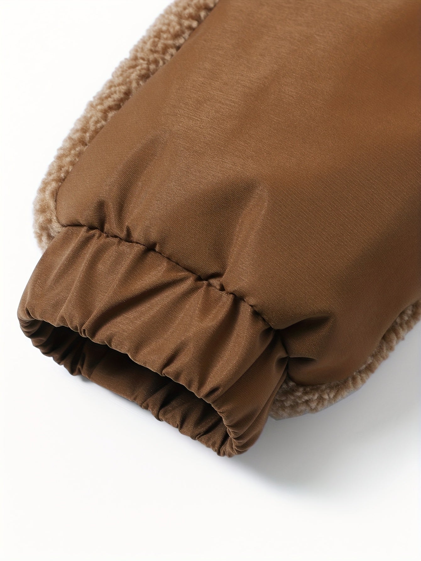 Men'S Heavyweight Fleece Jacket - Thermal Winter Coat with Stand Collar, Zipper Closure, Front Pockets - Brown/ - Cold Weather Outerwear for Everyday & Formal, Winter Jacket, Casual Outerwear, Durable Polyester, Seasonal Fash