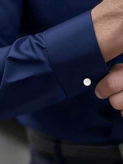 Men's Casual Long Sleeve Business Shirt for Spring and Fall