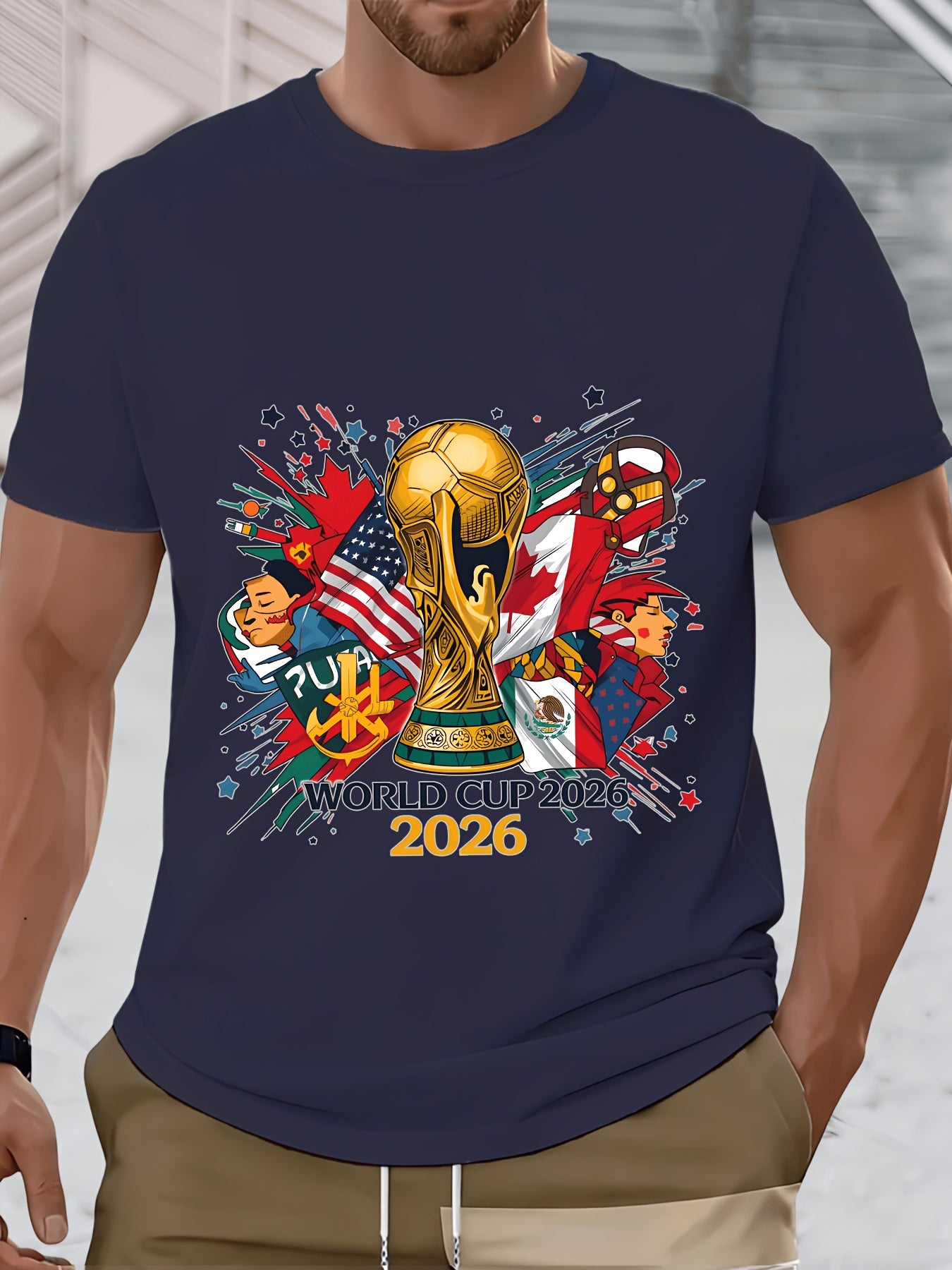 USA-Mexico 2026 World Cup Cotton Football T-Shirt