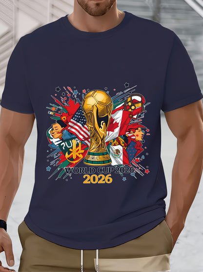 USA-Mexico 2026 World Cup Cotton Football T-Shirt