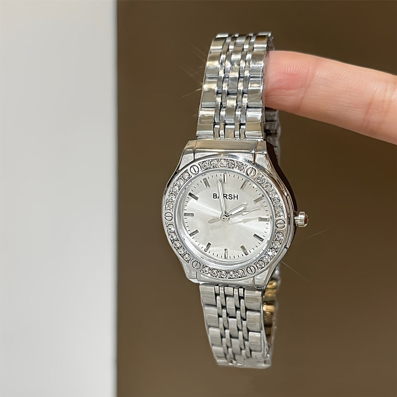 Women's Quartz Stainless Steel Casual Wrist Watch with World-Time