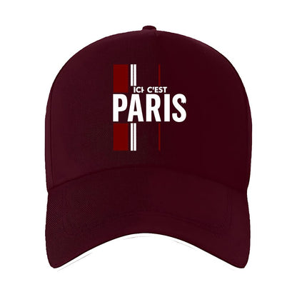 Men's Lightweight 'ICI C'EST PARIS' Printed Baseball Cap for Sports
