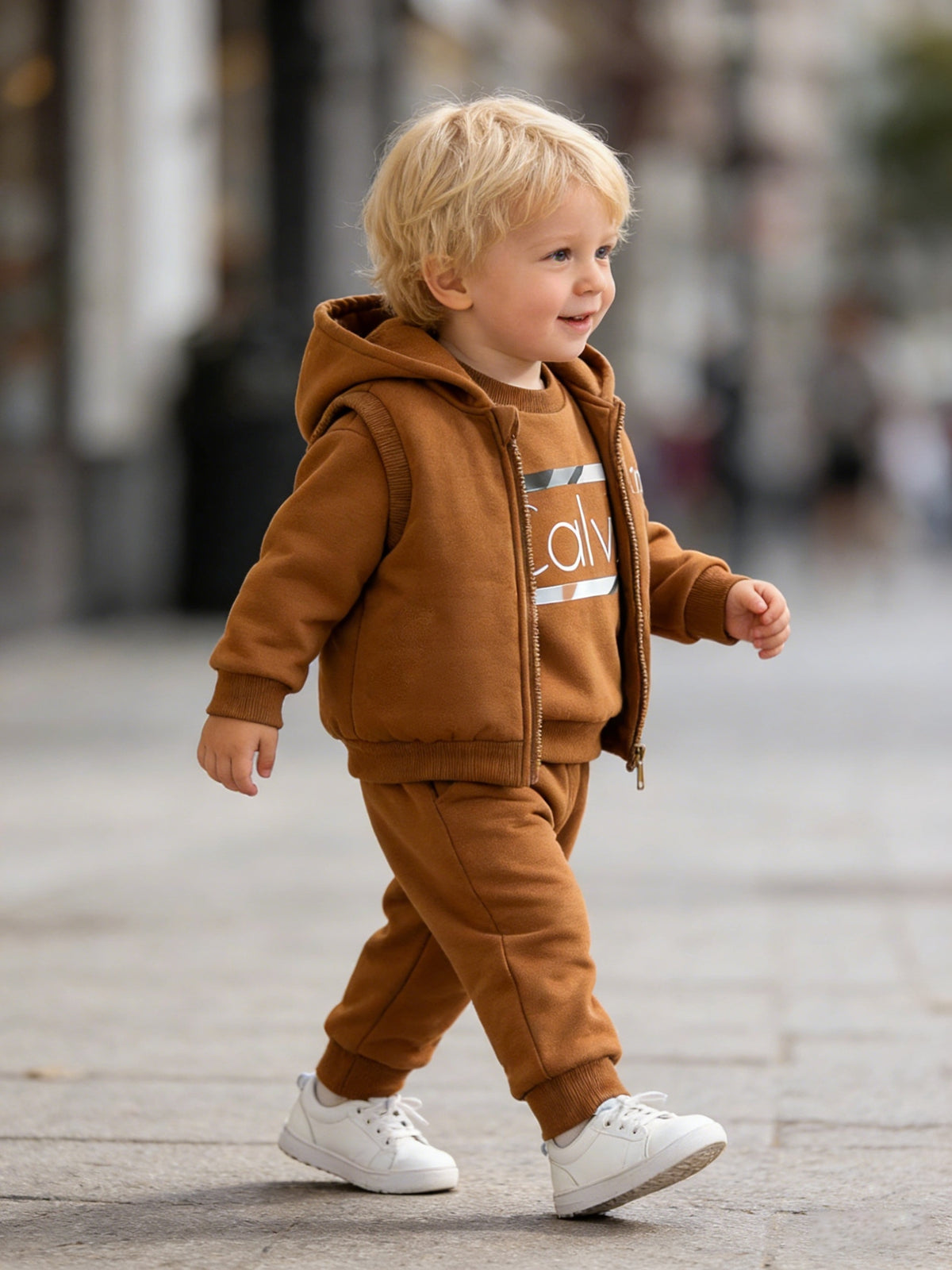 3-Piece Baby Boys Fall Winter Outfit Set with Pullover & Pants