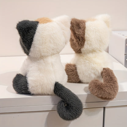 Adorable Plush Toy of a Calico Cat, Soft And Fluffy, Perfect for Gifts During The Holidays Or As Home Decoration.