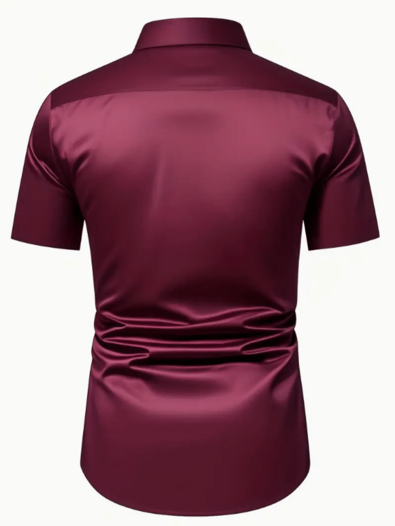 Men's Stretch Solid Color Short Sleeve Shirt for Summer
