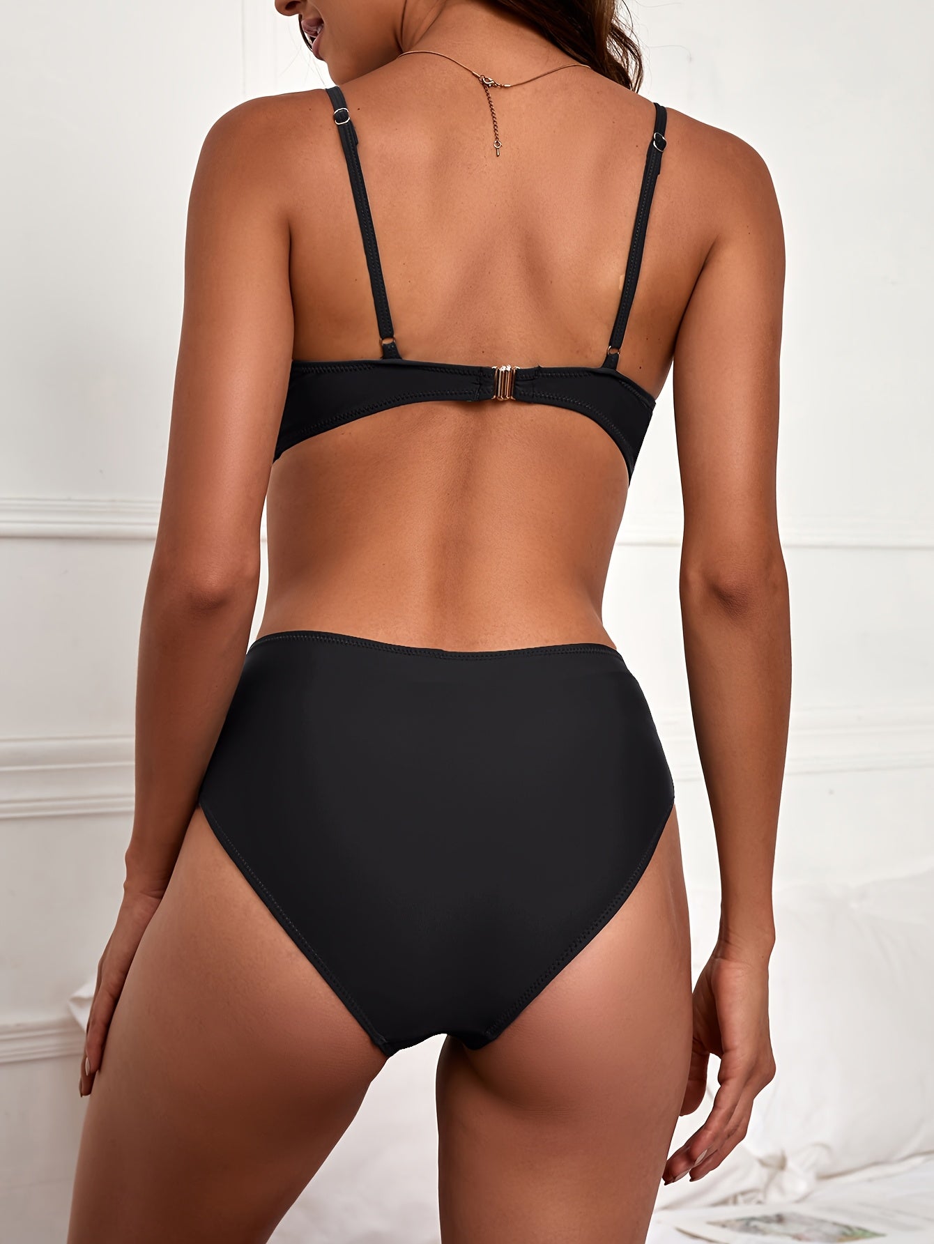 Women's Elegant High-Waist Halter Neck Bikini Set
