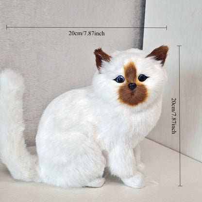 Simulation Cat Toys Featuring Five Types of Cats: Persian, Black, Spotted, And Other Realistic Animal Designs.