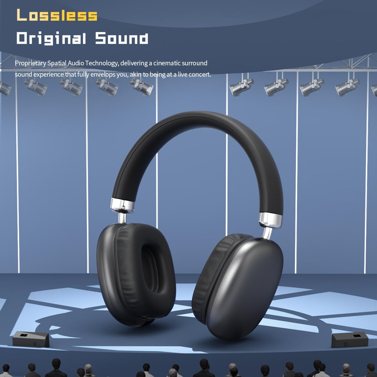 Wireless Over-Ear Headphones with Mic and Type-C Charging