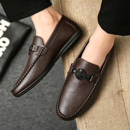 Men's Solid Color Casual Low-Top Beanie Shoes with Flat Sole
