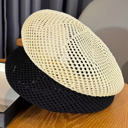 Women's Breathable Acrylic Dome Beret - Soft Octagonal Beanie