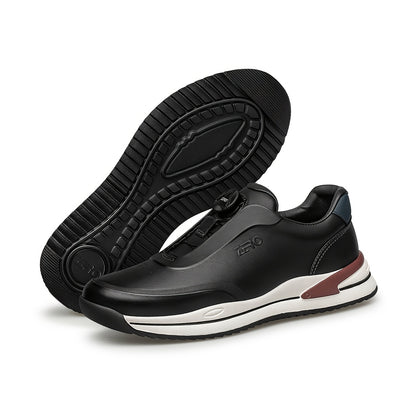 Men's Lightweight Casual Leather Shoes with Cushioning Slip-On