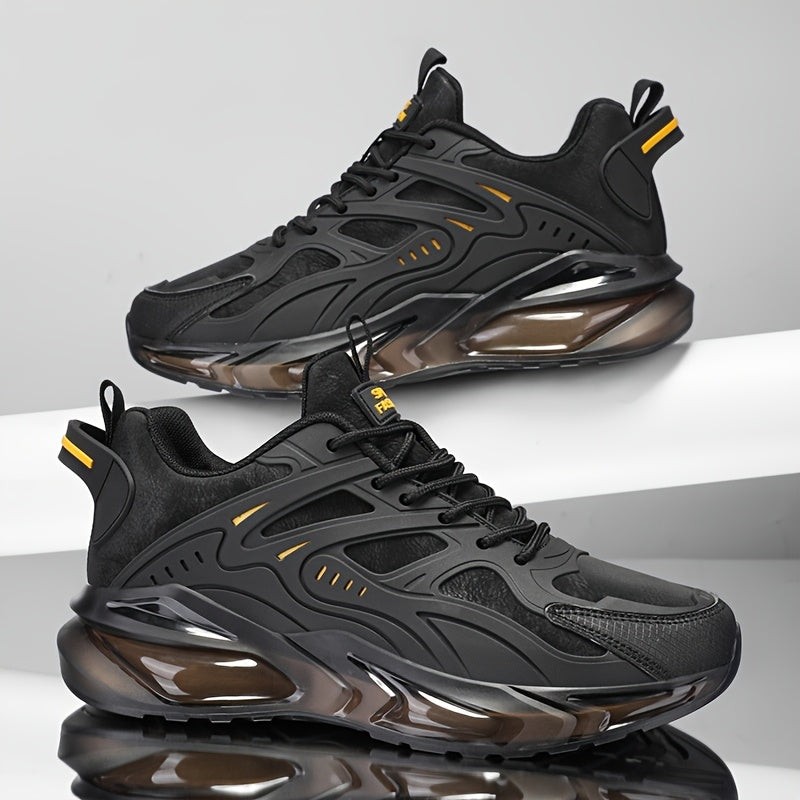 Men's Breathable Slip-Resistant Casual Sneakers - High-Elastic Shock Absorption, Lightweight Low-Top Design with PU Upper  PVC Sole for Hiking, Running, Daily Wear - All-Season Comfort, Breathable Shoes, Running Footwear, Sl