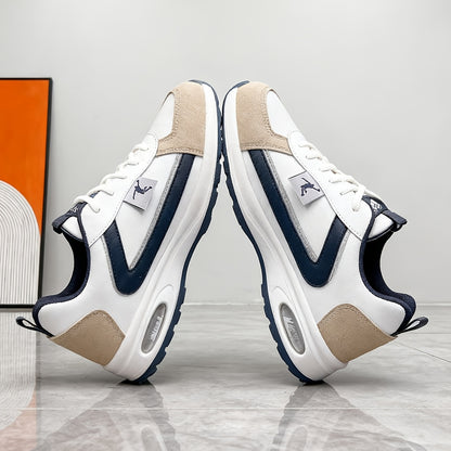 ZERJER Men'S Casual Sports Shoes | Comfortable Low-Top Lace-up Sneakers with Thick Rubber Sole, Faux & Fabric Upper, Breathable for Daily & Casual Wear, Suitable for Hiking & Outdoor Activities, Sizes 39-48