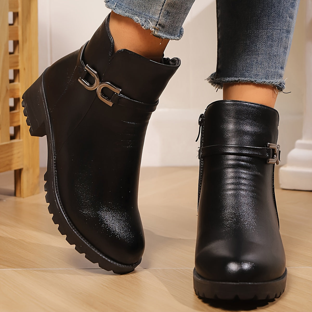 Women's Knight Winter Outdoor Christmas Gift Thickened Fleece-Lined Comfortable Cold-Proof Anti-Slip Wear-Resistant Short Boot