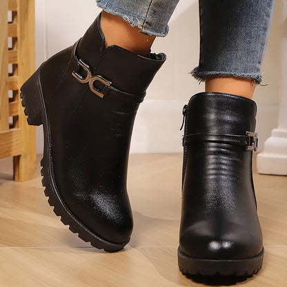 Women's Knight Winter Outdoor Christmas Gift Thickened Fleece-Lined Comfortable Cold-Proof Anti-Slip Wear-Resistant Short Boot