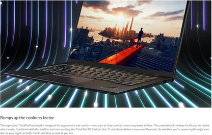 Lenovo Gen 11 Thinkpad X1 Carbon Laptop with Intel Core I7-1365U Vpro Processor, 14" WUXGA 100% Srgb Anti-Glare Touchscreen, 32GB LPDDR5 RAM, 1TB Gen4 Performance SSD, Thunderbolt, and Windows 11 Pro