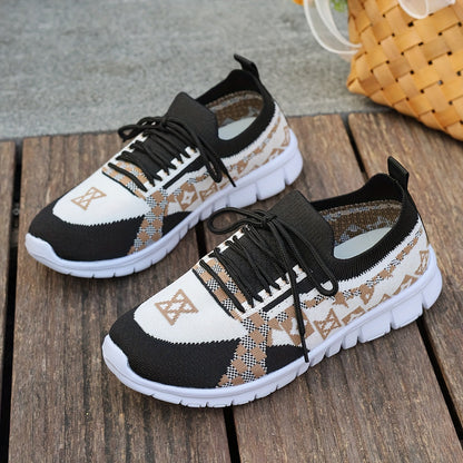 Women's Casual Sneakers Comfort Sport Shoes Fabric Knit Breathable Slip-On All-Season Walking Flats - EVA Sole Non-Slip Athletic Running Footwear - Taizhou North America  Europe Exclusive