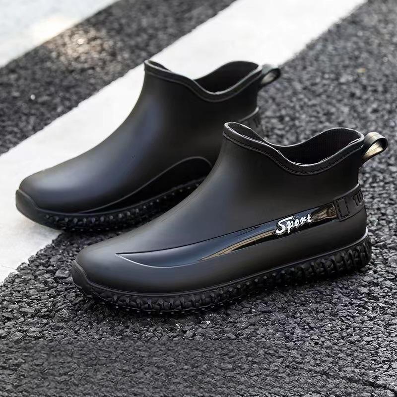 Men's Casual Short PU Rain Boots for All-Season Comfort