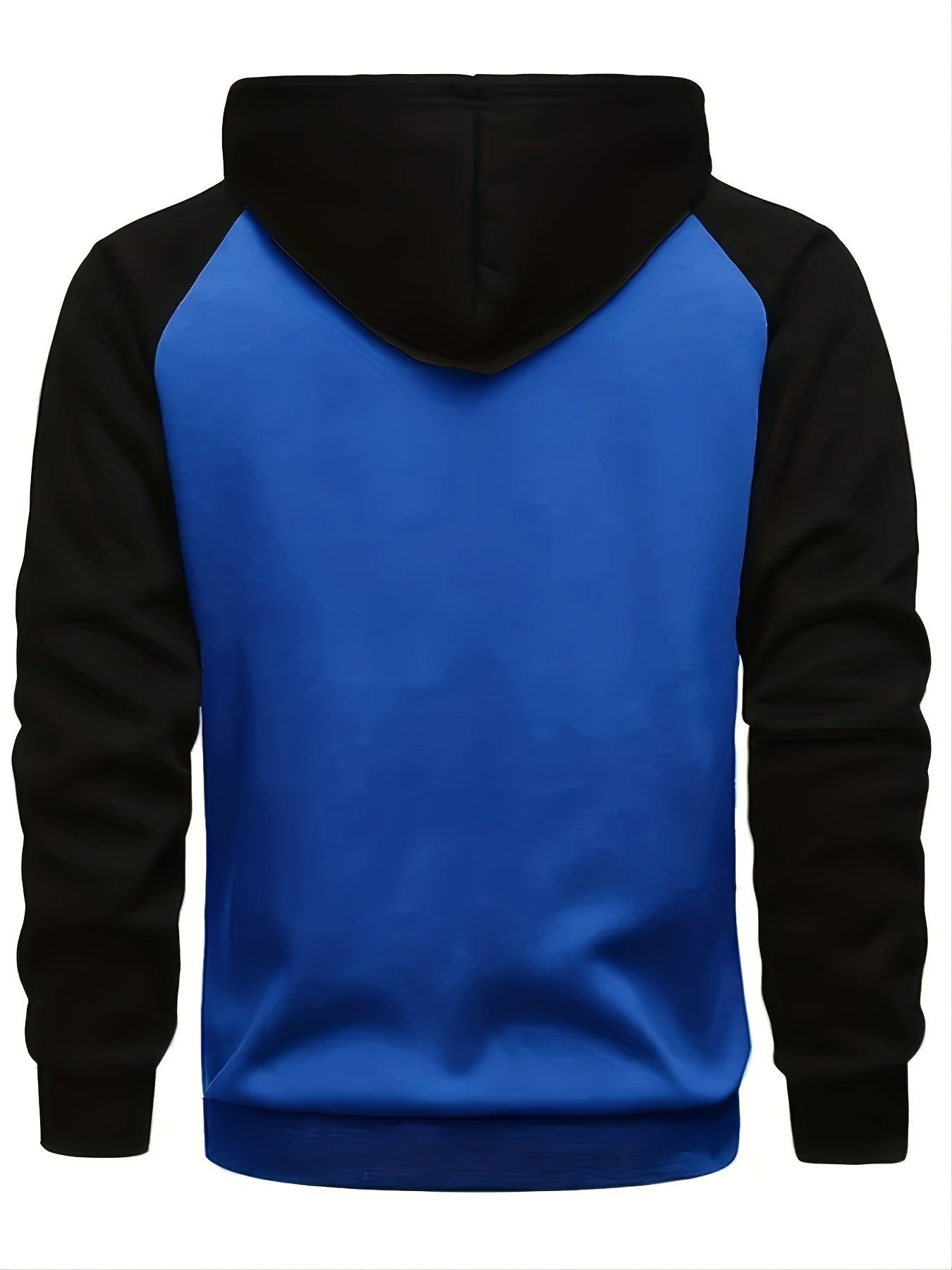 Men's Autumn and Winter Zipper Sweater Contrast Color Shoulder Sleeve Hoodie