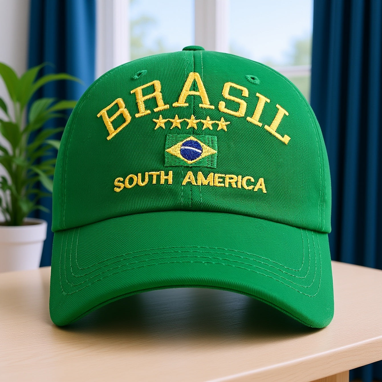 Unisex Embroidered Brazil Baseball Cap Lightweight Adjustable