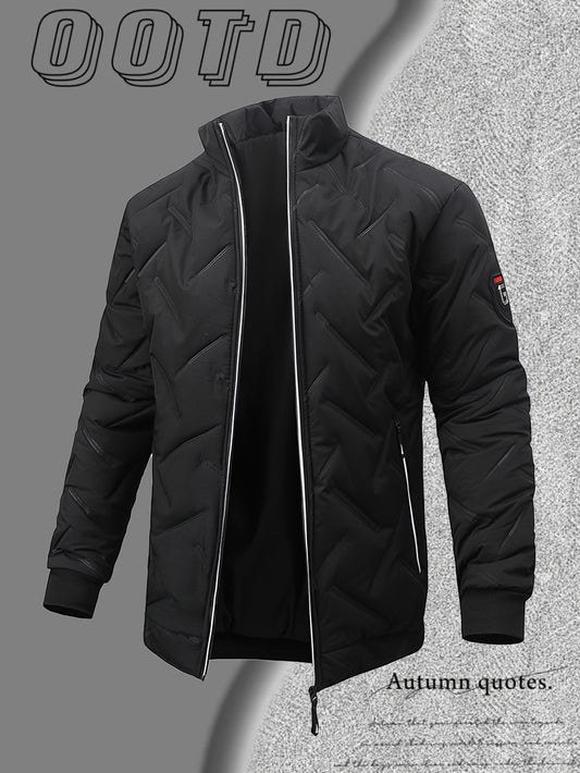 Men's Warm Thickened Jacket with Stand Collar for Autumn & Winter