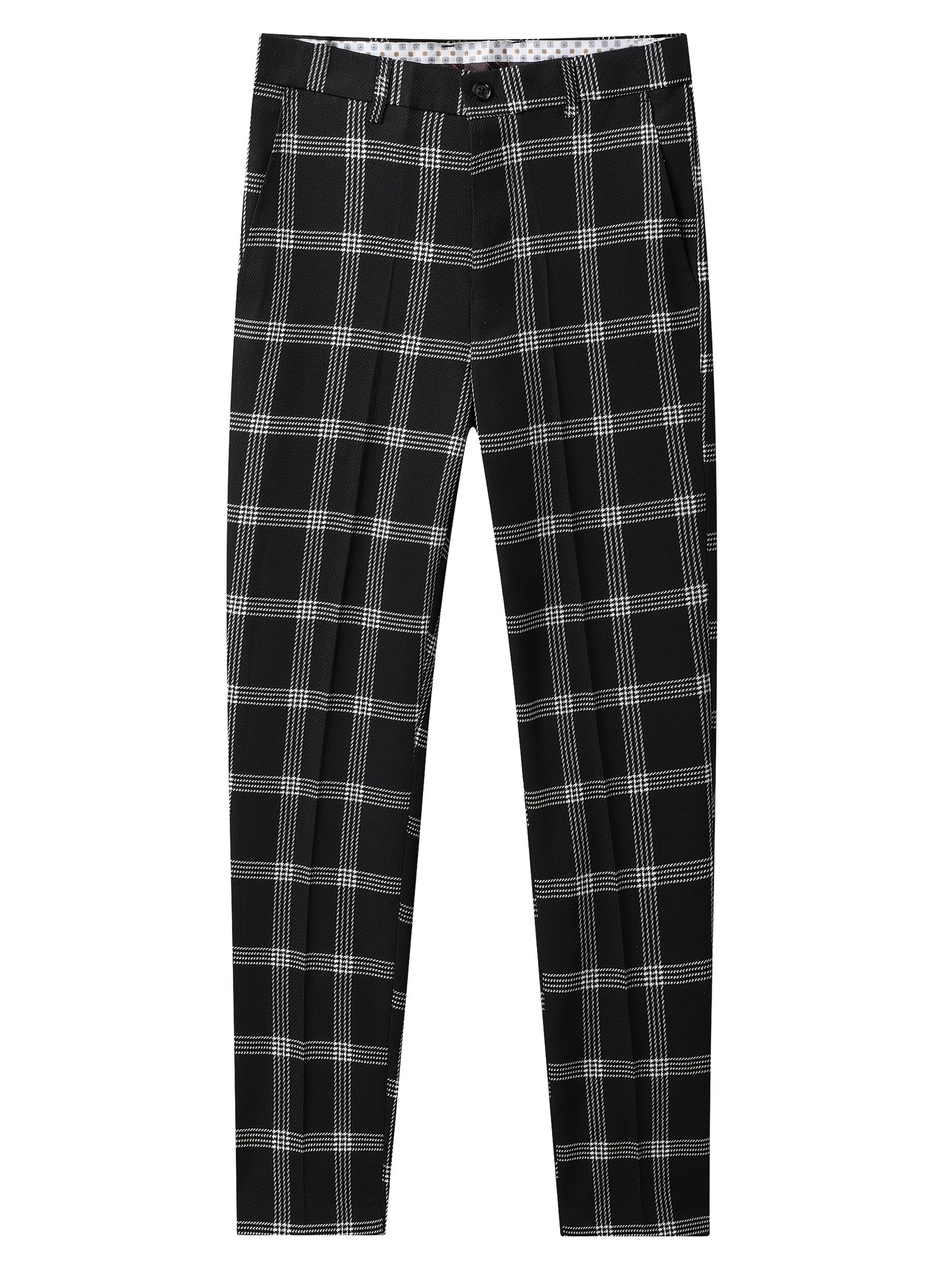 Boys' Plaid Two-Piece Suit Regular Fit Business Casual