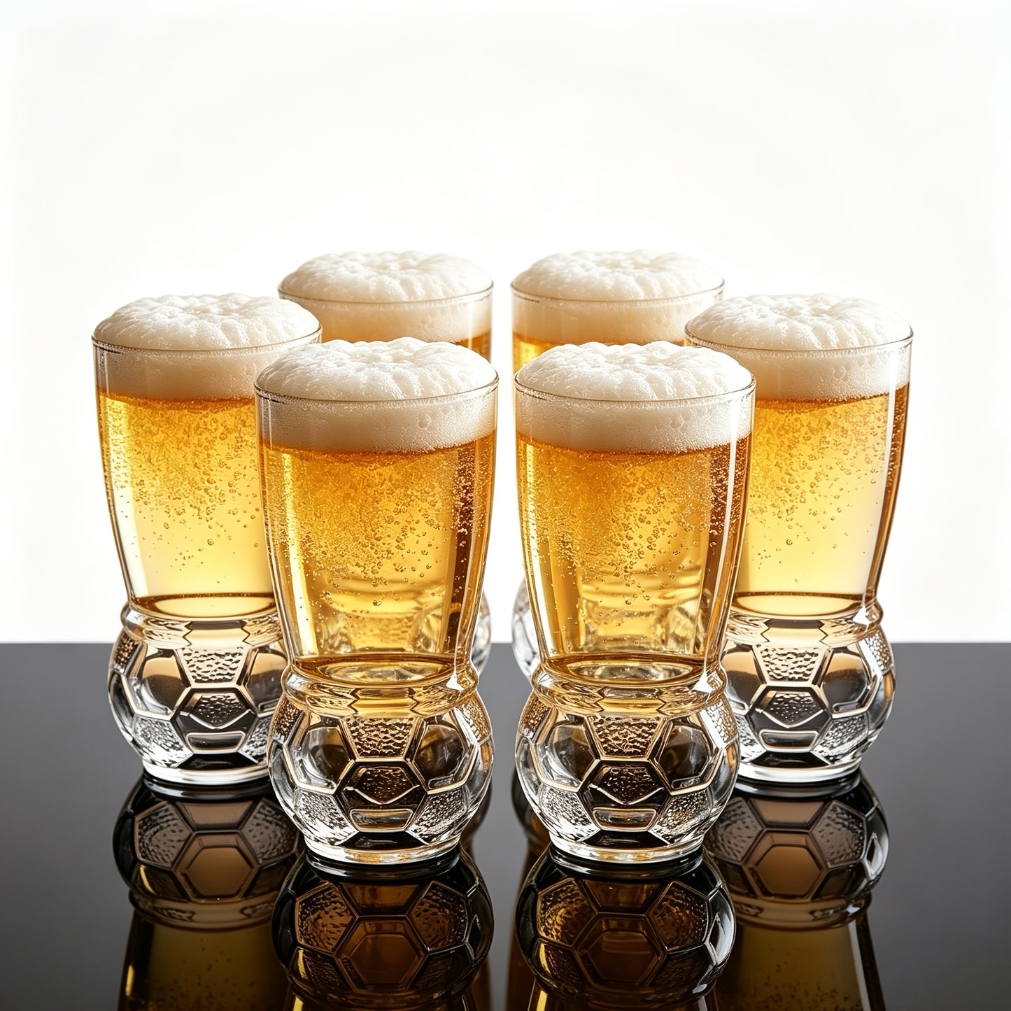 Creative Soccer Beer Glass Cup with Plaid Design, Multipurpose
