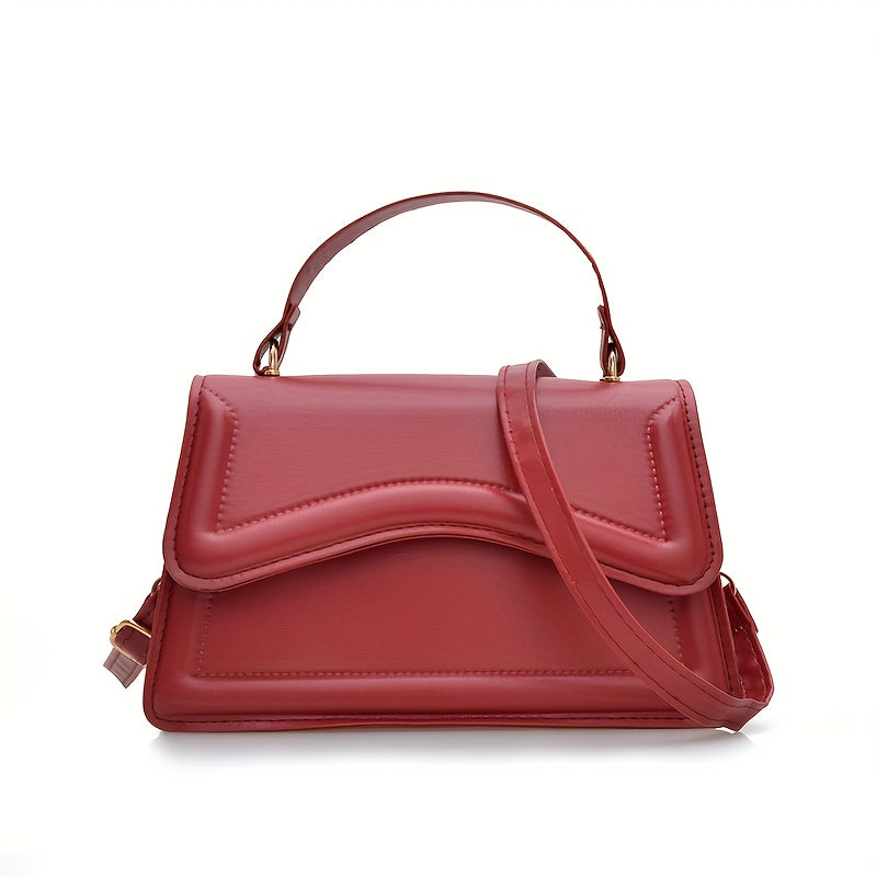 Fresh and trendy small square bag, one shoulder crossbody bag, youthful and sweet style, magnetic buckle closure bag, solid color, internet famous and popular bag