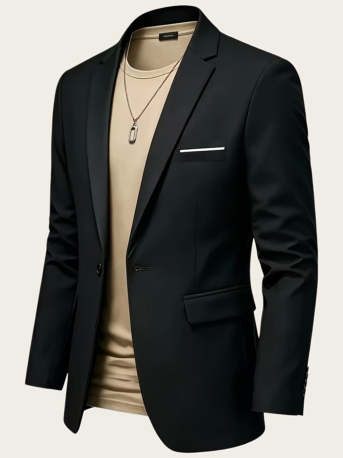 Men's Lightweight Single-Breasted Suit Jacket for Business & Events
