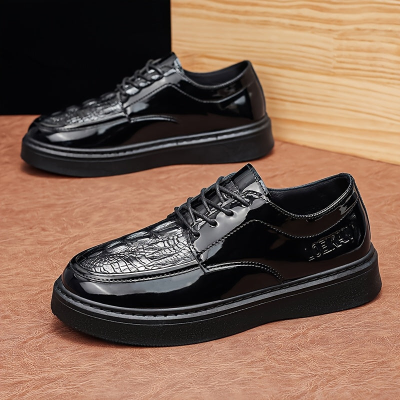 [sneakers] LOEIKAN New Men'S Black Minimalist Comfortable Business Casual Shoes Trendy Fashionable Versatile Wedding Party High Quality Durable British Style Formal Large Size Men'S Shoes
