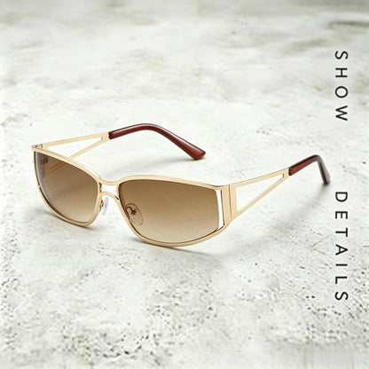 Women’s Y2K Hollow Metal Sunglasses with UV400 Protection