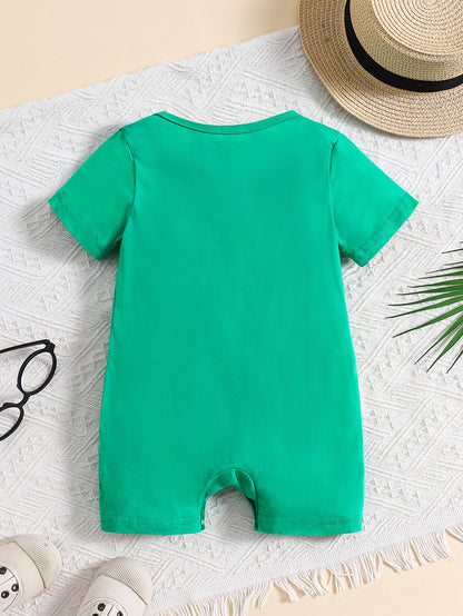 Soft Cotton Summer Baby Romper with Cute Bear Print